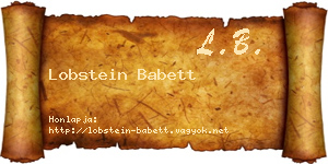 Lobstein Babett névjegykártya